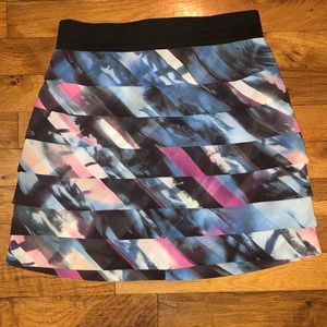 Guess Watercolor Tiered Mini Skirt